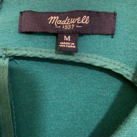 Madewell Teal Blue Verse Fit and Flare Stretch Sleeveless Sheath Dress Medium - Picture 5 of 10